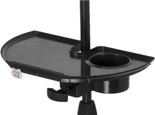 Miniatura 10 de Gator Frameworks Cases Accesorio de Soporte de Micrófono con Abrazadera Portavasos y Pestaña para Púas de Guitarra, Bandeja Extra Grande, 14" x 9