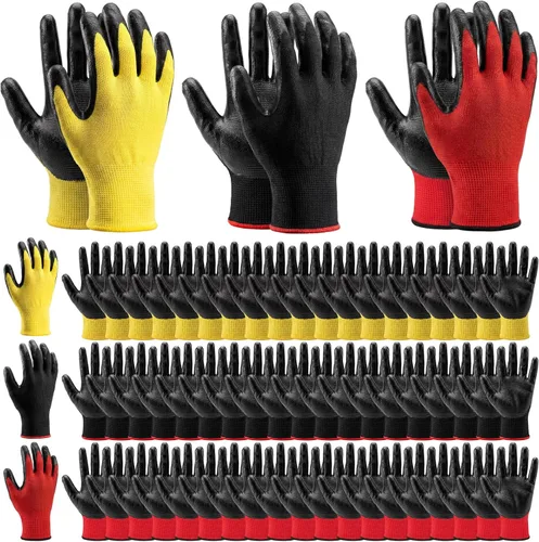 Miniatura 10 de Guantes de jardinería para hombres y mujeres, guantes de trabajo con revestimiento de goma transpirable para jardinería, 9.1 pulgadas