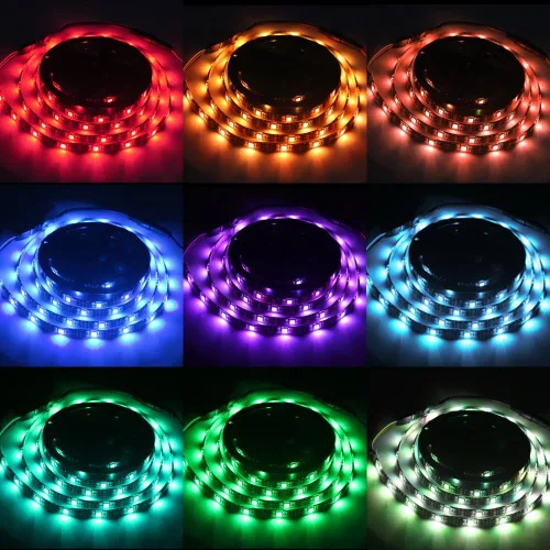 Miniatura 5 de Tira de luces LED con pilas, tira de luces LED RGB con mini controlador, impermeable, tira de luces LED con batería, luces LED que cambian