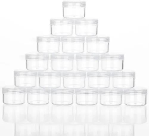 Miniatura 20 de 5 Gramos Contenedores de Muestra con Tapas, 25 Piezas Mini Contenedores de Maquillaje, Contenedores Cosméticos de Viaje de Plástico Vacío