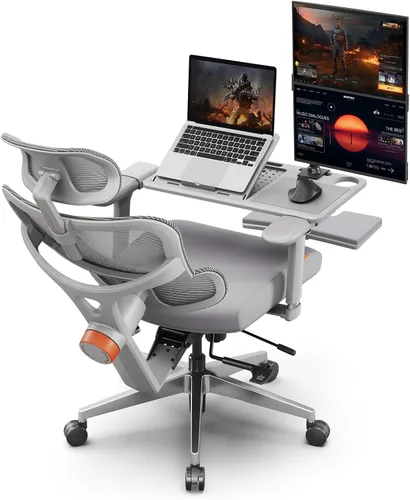 Miniatura 10 de Newtral Silla de oficina ergonómica, silla de escritorio de oficina en casa, silla de oficina grande y alta, soporte lumbar de seguimiento Negro