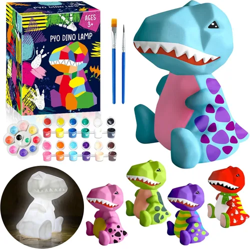 Miniatura 11 de FUNZBO Kit de lámpara para pintar tu propio gato de 4.3 pulgadas, suministros de pintura para niños y adolescentes, juguete de luz nocturna