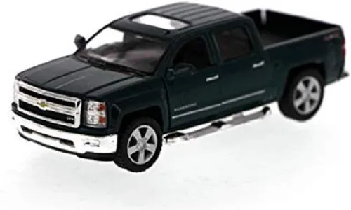 Miniatura 8 de KiNSMART 2014 Chevrolet Silverado LTZ Crew Cab 4x4 1:46 Escala 5" Modelo de Metal Fundido a Presión Camión de Juguete de Camioneta (Edición Policía)