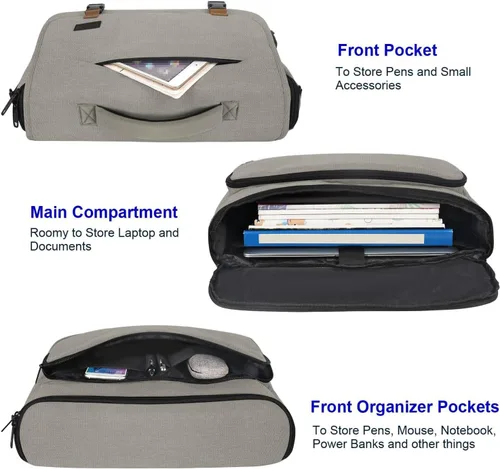 Miniatura 45 de MATEIN Bolsa tipo mensajero para hombres, mochila escolar para adolescentes, ligera de 17.3 pulgadas, maletín para laptop grande, bolsa cruzada