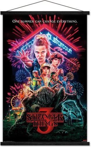 Miniatura 7 de Trends International Netflix Stranger Things: Season 3 - Póster de pared de una hoja, 14.725 x 22.375 pulgadas, versión enmarcada de madera