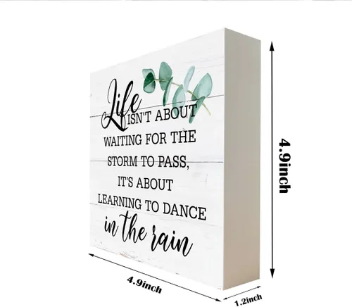 Miniatura 2 de Letreros de madera inspiradores, caja de madera, decoración de escritorio, letrero positivo para decoración del hogar, regalo de motivo, Life isn't