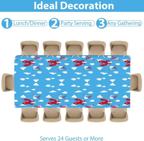 Miniatura 3 de Suministros para fiesta de cumpleaños de avión, sirve 24 platos de papel para fiesta de avión, juego de servilletas de mantel de avión, kit