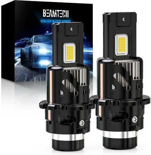 Miniatura 10 de BEAMTECH Bombilla D1S/D1R, 28000 lúmenes, 80 W, 6500 K, color blanco, Plug and Play, con ventilador de refrigeración, bombilla antiniebla ATV/UTV