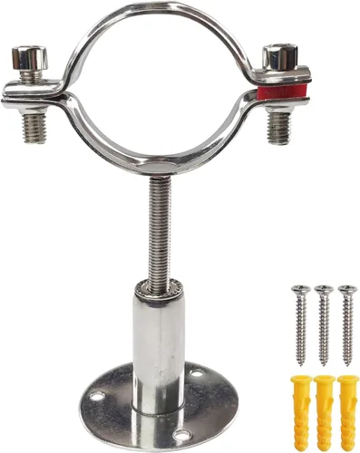 Miniatura 7 de Soporte de tubo de techo de montaje en pared de acero inoxidable 304 Soporte de tubo de techo ajustable correas de tubo de abrazadera para tubo