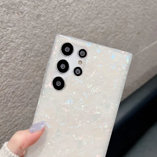 Miniatura 5 de J.west Funda para Galaxy S22 Ultra 5G, con purpurina brillante translúcida translúcida de ópalo colorido diseño de lámina fina con estampado