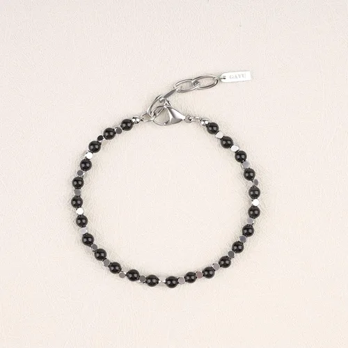 Miniatura 4 de GAVU Pulsera de cuentas de piedra para hombre con cierre de acero inoxidable