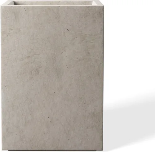 Miniatura 14 de Kante Macetas rectangulares de hormigón de 18.5 pulgadas de alto, macetas ligeras para interiores y exteriores con orificio de drenaje y tapón