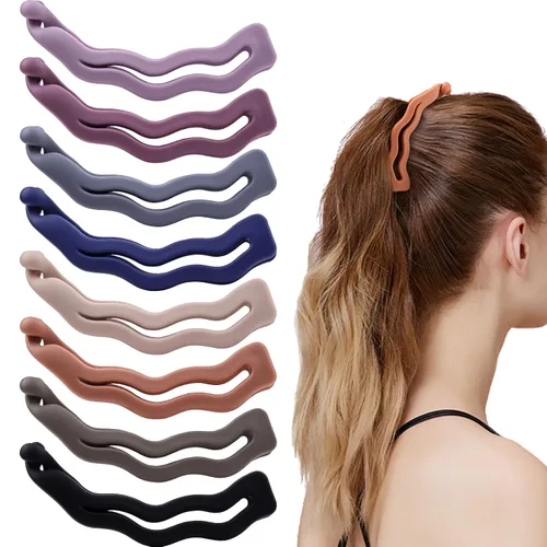 Miniatura 10 de Pinzas para el pelo de plátano mate grandes de 4.3 pulgadas para mujer, soporte antideslizante para colas de caballo de pelo grueso y fino, bonitos