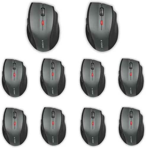 Miniatura 15 de E-YOOSO Ratón inalámbrico para portátil, ratón óptico portátil para computadora, 6 botones, inalámbrico 2.4GHz con receptor USB, 4800 DPI de 5 Rosa
