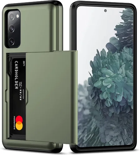 Miniatura 11 de Nvollnoe Funda para Samsung S20 FE con tarjetero de doble capa de protección resistente para Galaxy S20 FE, ranura para tarjeta oculta Funda delgada