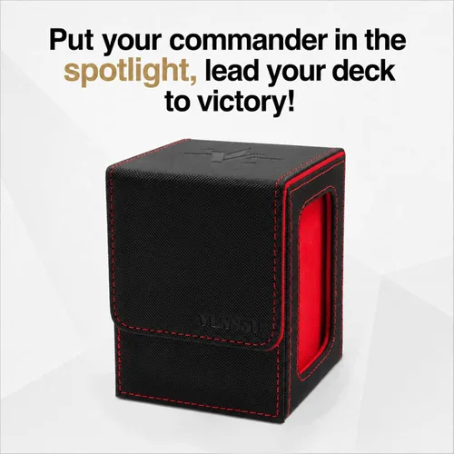 Miniatura 2 de Venssu MTG Caja de cubierta para pantalla Commander, caja de cartas para 100 tarjetas de doble funda, almacenamiento de tarjetas TCG con 2 divisores