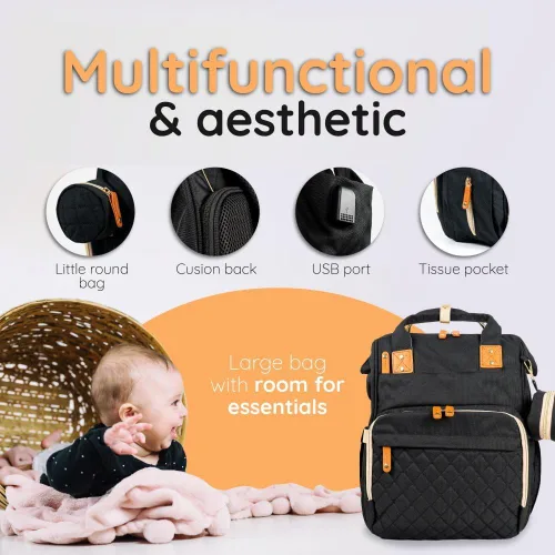 Miniatura 3 de Bolsa de pañales para bebé con cambiador, bolsa de viaje para bebé, mejor bolsa de pañales, bolsas de bebé, mochila para pañales para bebés, mochila