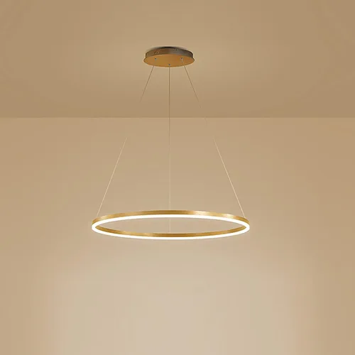 Miniatura 8 de LightInTheBox Moderno candelabro LED con anillo, 23.6 pulgadas, lámpara colgante de halo circular, minimalista, regulable, luz colgante de metal