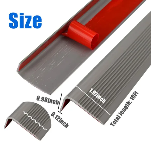 Miniatura 2 de Perfil de vinilo para escalones, Protector de borde de escalera autoadhesivo, antideslizante e impermeable para escaleras interiores y exteriores