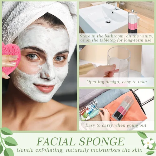 Miniatura 3 de Sieral 120 esponjas faciales comprimidas para mujeres con contenedor, almohadillas desechables para lavar la cara, exfoliar, esteticista, blanco