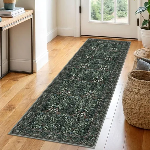 Miniatura 90 de SIILOOM Alfombra antideslizante de pasillo moderna de 2 x 5, súper suave, para pasillos, decoración para cocina, alfombras para pasillos sin 2-Verde