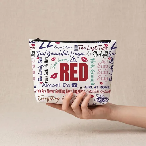 Miniatura 6 de Versión de álbum de música, bolsa de maquillaje, bolsa de aseo de viaje para mujeres, amantes de la música, regalo de letras de canciones