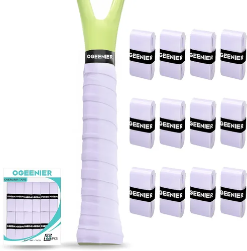 Miniatura 23 de OGEENIER Tennis Racket Grip Tape, 3, 6, 12 Pack Tennis Overgrip Tape, Absorbent and Anti-Slip, Precut Soft Racquet Wrap Grips Tape for Pickleball