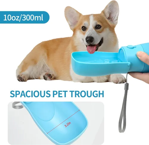 Miniatura 5 de Botella de agua para perros, cuenco de agua de viaje para cachorros, dispensador de agua portátil a prueba de fugas para cachorros, botella de agua