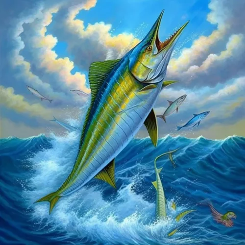 Kaliosy Kits de arte de diamantes 5D para adultos, peces por números, pintura de diamantes, arte de animales, taladro completo, manualidades, punto