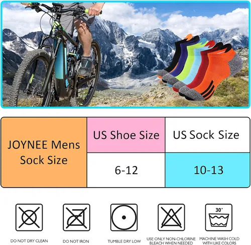 Miniatura 7 de JOYNÉE Mens Ankle Low Cut Athletic Tab Socks for Men Sport Comfort Cushion Sock 6 Pack