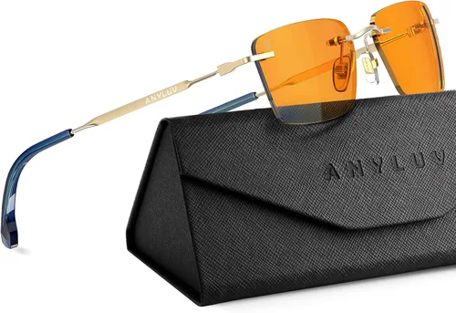 Miniatura 31 de ANYLUV Rimless Blue Light Glasses for Women/Men, Fashion Lightweight Blue Light Blocking Glasses with Stylish Metal Temples