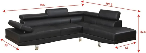 Miniatura 4 de Poundex Sofá seccional, negro