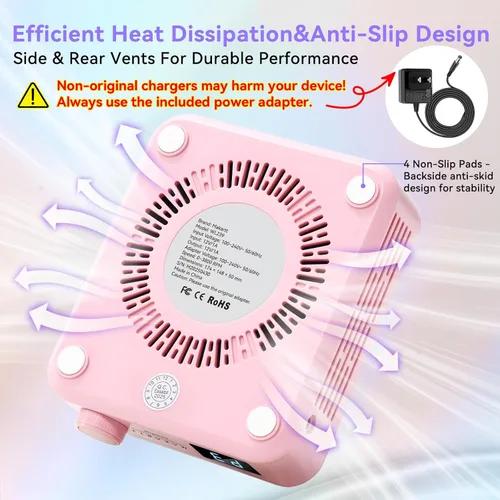 Miniatura 7 de Makartt - Colector de polvo de uñas profesional – Potente máquina de succión silenciosa para uñas acrílicas. Adecuado para manicura y pedicura