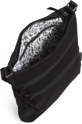 Miniatura 4 de Vera Bradley - Bolsa cruzada para mujer, de algodón característico de la marca, con triple cremallera, hipster