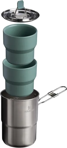 Miniatura 2 de Stanley Wildfare Go - Juego de cocina de acero inoxidable de 4 piezas con dos tazas Olla y tapa de 32 oz con mango plegable y de bloqueo 2 tazas