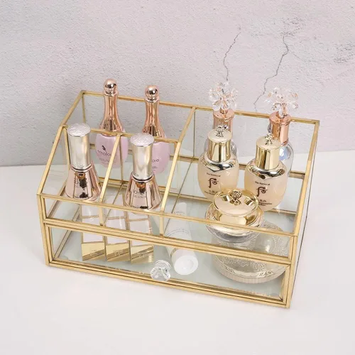 Miniatura 6 de Soporte para brochas de maquillaje de cristal, organizador de brochas de maquillaje, caja de exhibición de joyas, elegante organizador de maquillaje