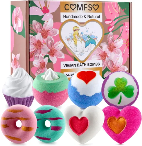 Bombas de baño para niñas - Bombas de baño, regalos de Navidad para mujeres y niños, baño de burbujas, juego de regalo de bombas de baño hecho a