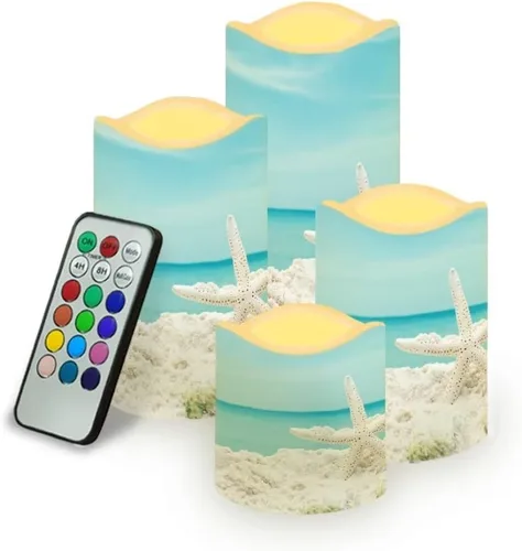 Miniatura 48 de Jeiento American Flag Flameless Candles 4 Pack 4th of July Home Decoration Flower American Flag LED Candles Battery Operated with Timer Remote