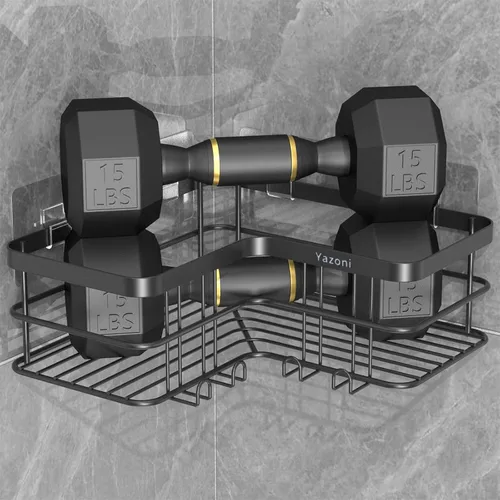 Miniatura 3 de Organizador de ducha esquinero, paquete de 4 estantes adhesivos para ducha con soporte para jabón, sin perforaciones, organizador de ducha de baño a