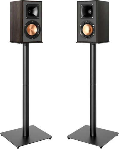 Par de soportes para altavoces, altura fija de 30 pulgadas, capacidad de peso de 55 libras, base de 11.8 pulgadas, gestión de cables, soporte de
