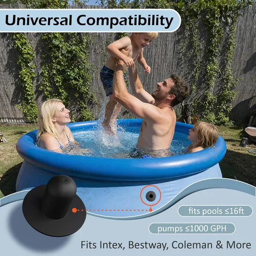 Miniatura 6 de Tapones de piscina para piscina sobre el suelo, paquete de 4 con abrazaderas, para piscinas Bestway e Intex de reemplazo de tapón de orificio