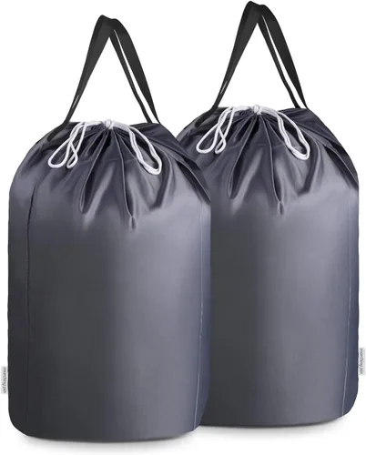 MCleanPin Bolsas de lavandería lavables de 140 litros con asas, almacenamiento de ropa sucia para dormitorio universitario o viajes, forro de Gris