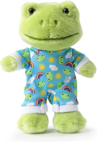 Miniatura 6 de Furvana Rana Verde de Peluche, Muñeco de Peluche de Rana Suave de 9 Pulgadas, Muñeca de Peluche Kawaii, Lindo Juguetito de Peluche con Ropa, Regalo