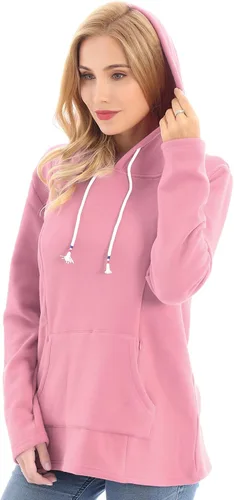 Miniatura 26 de Bearsland - Sudadera de lactancia y maternidad para mujer, con bolsillos y capucha