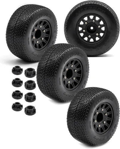 4 neumáticos de camión Rc, ruedas y neumáticos hexagonales RC de 0.472 in/0.551 in para 1/10 Slash 2WD 4×4 4wd, Arrm a Senton Axia1 Red cat Rc 4wd