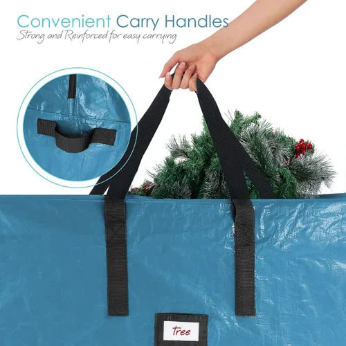 Miniatura 3 de Hearth & Harbor - Bolsa de almacenamiento para árbol de Navidad de 9 pies, bolsa para árbol de Navidad artificial con asas reforzadas, cremallera