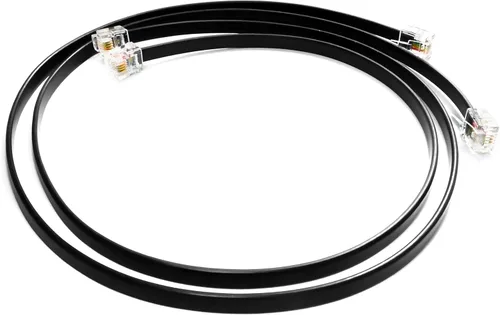 Miniatura 16 de Paquete de 2 cables telefónicos de 3 pulgadas, grado profesional, fabricado en Estados Unidos, enchufes RJ11 macho 6P4C con contactos dorados de 50