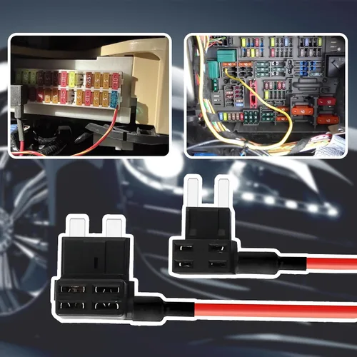Miniatura 5 de Juego de 8 grifos de fusibles para automóvil con 8 fusibles de cuchilla, grifos de fusibles automotriz de 12 V, incluye 2 tipos de fusibles estándar