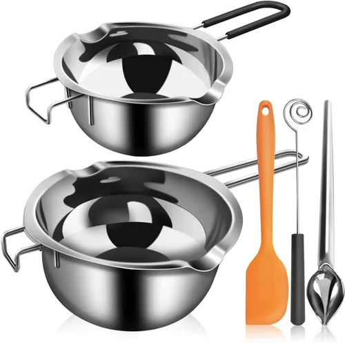 Miniatura 8 de Artcome Juego de ollas para derretir doble caldera, 20.3 fl oz/0.6 cuartos de galón, olla de acero inoxidable de 54.1 fl oz/1.7 cuartos de galón