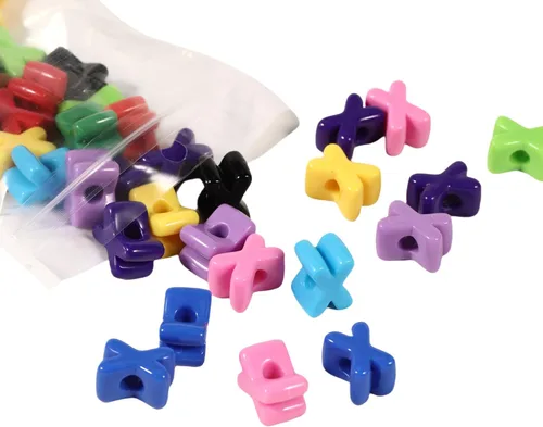 Miniatura 41 de 40 cuentas de letras 3D focales acrílicas sueltas para hacer joyas, pulseras, collares, llavero, bolsa de teléfono, cadena, llaveros (letras mixtas)